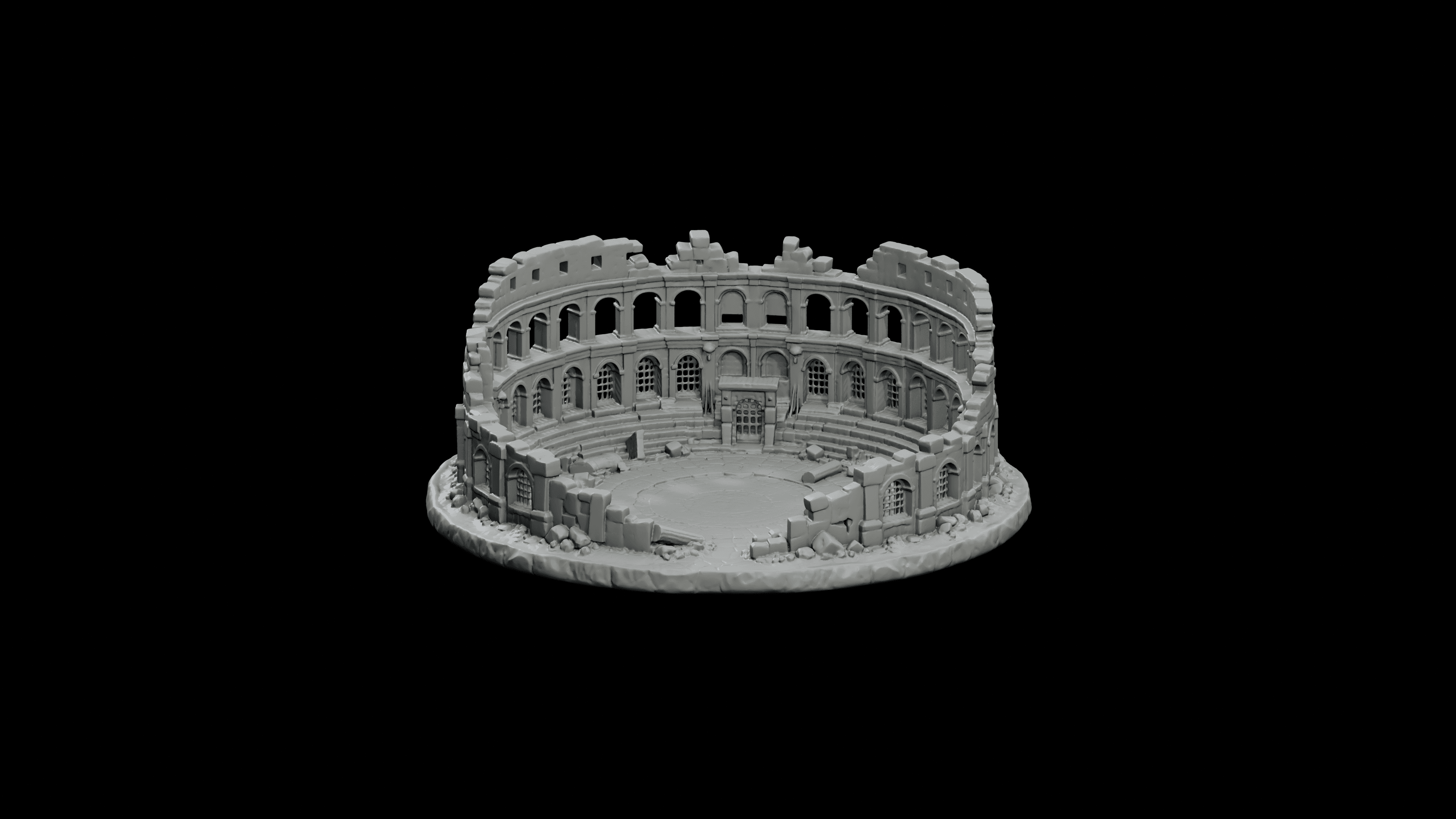 Colosseum Arena Ruin STL - Printable Landmark Desk Miniature 3d model