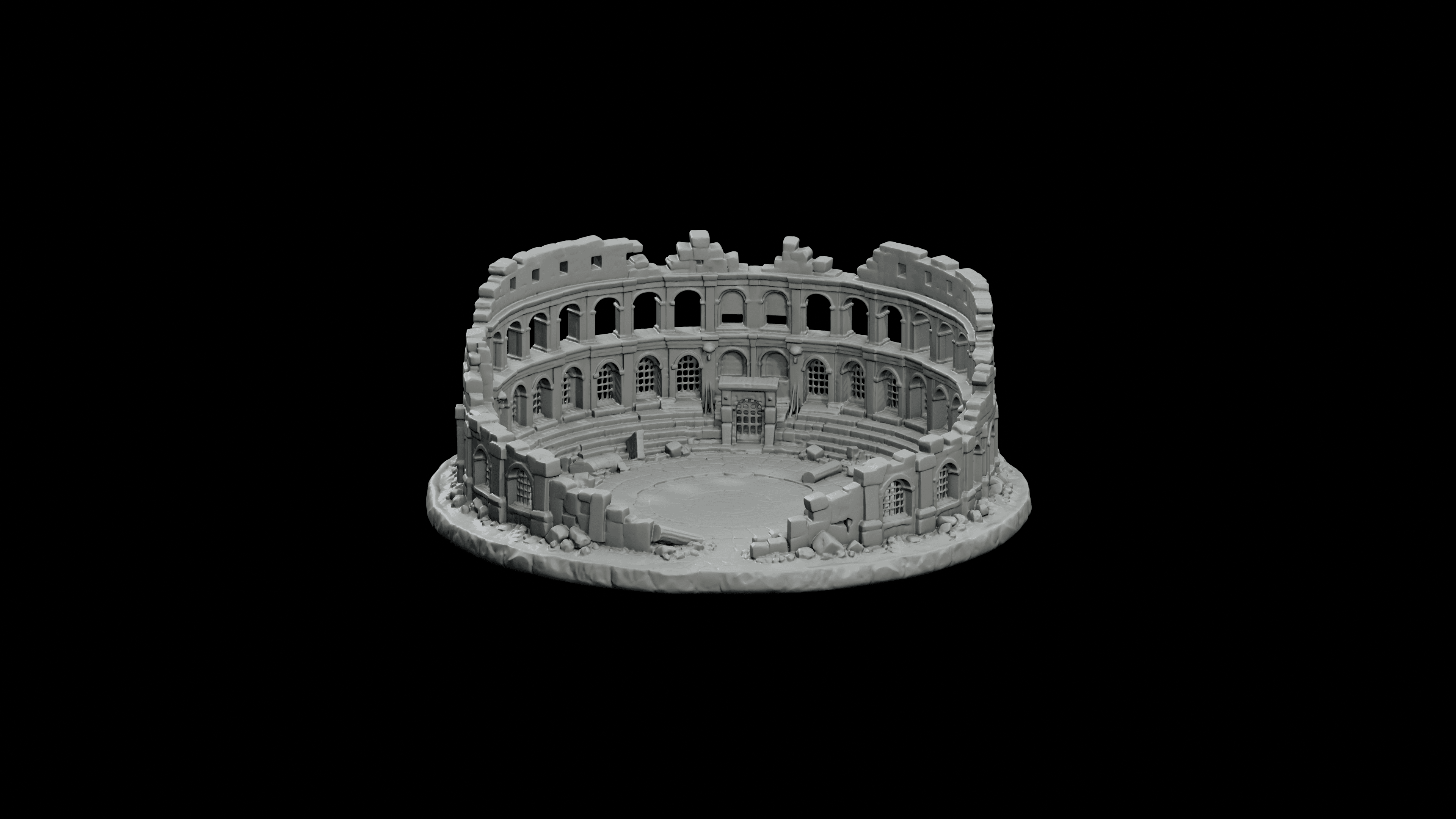 Colosseum Arena Ruin STL - Printable Landmark Desk Miniature 3d model