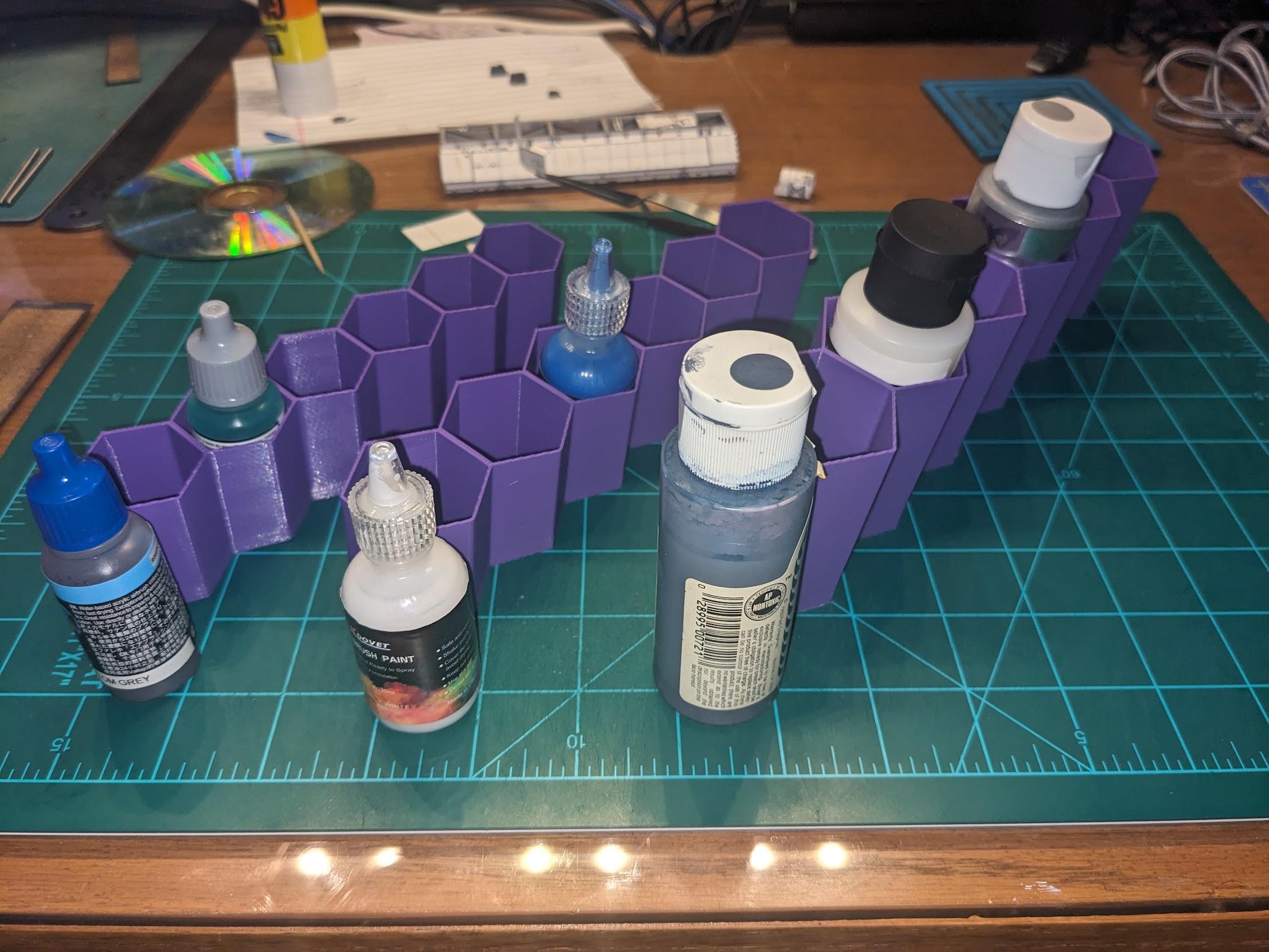 Hex paint bottle rack 3d model