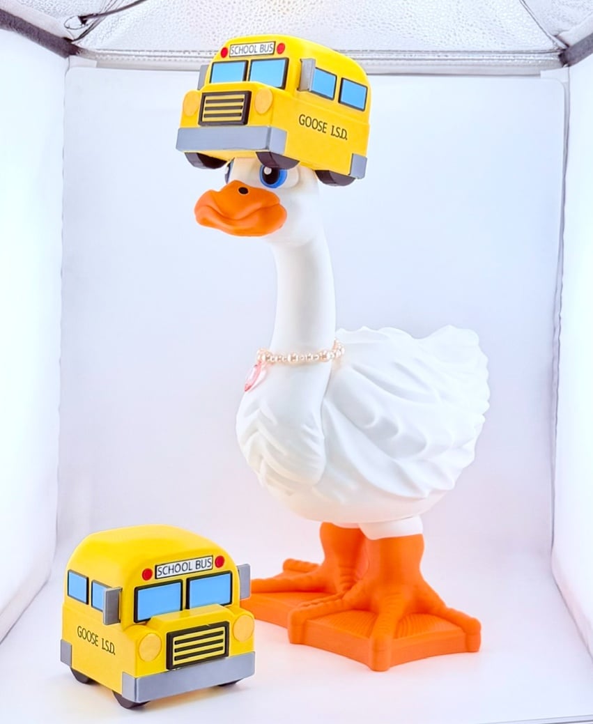 School Bus Hat Goose Gear for Porch Goose 3d model