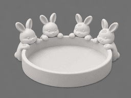 Free Bunny Jewelry Tray STL – Cute Rabbit Ring Holder & Coquette Trinket Dish 3D Print 3d model