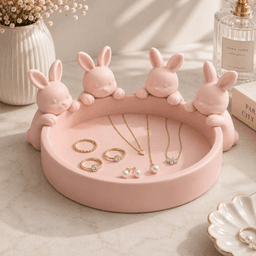 Free Bunny Jewelry Tray STL – Cute Rabbit Ring Holder & Coquette Trinket Dish 3D Print 3d model