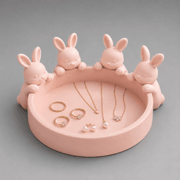 Free Bunny Jewelry Tray STL – Cute Rabbit Ring Holder & Coquette Trinket Dish 3D Print 3d model