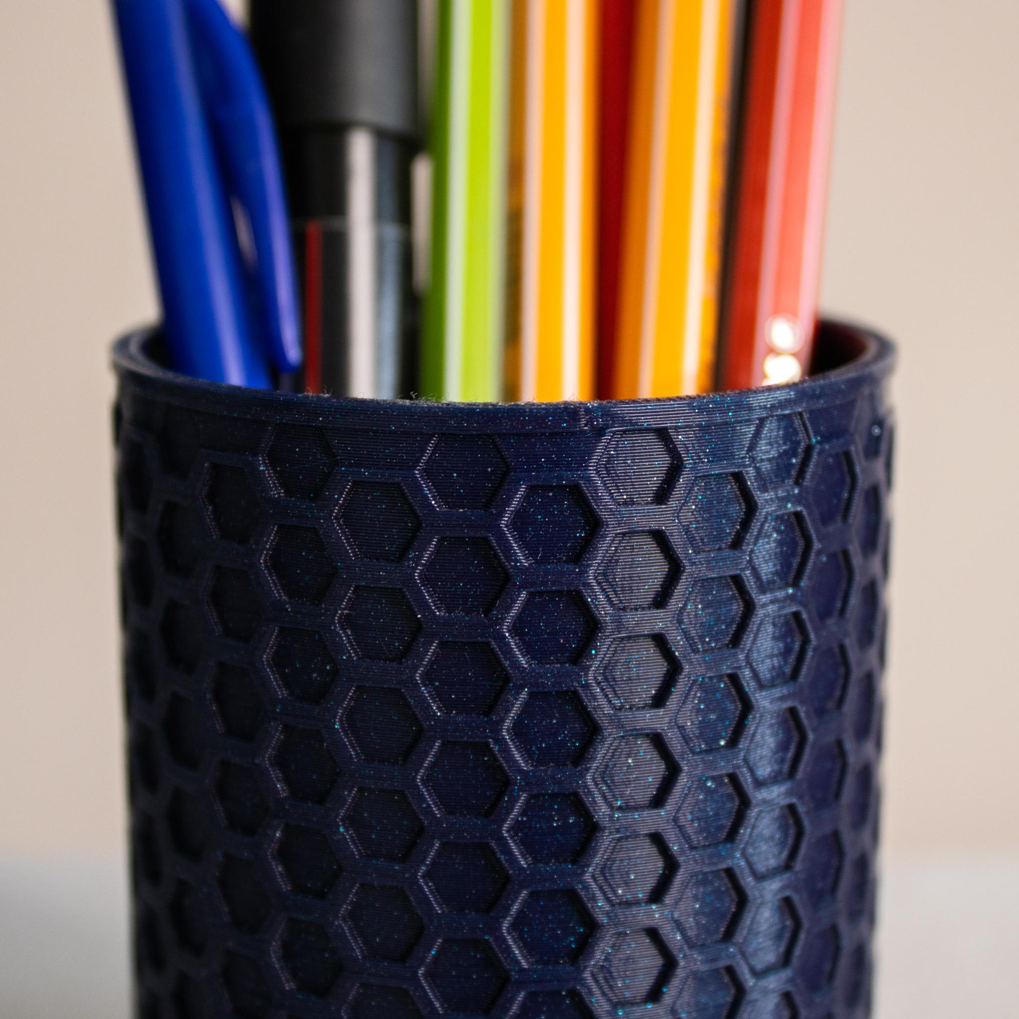 Honeycomb Pencil Holder, Slimprint 3d model