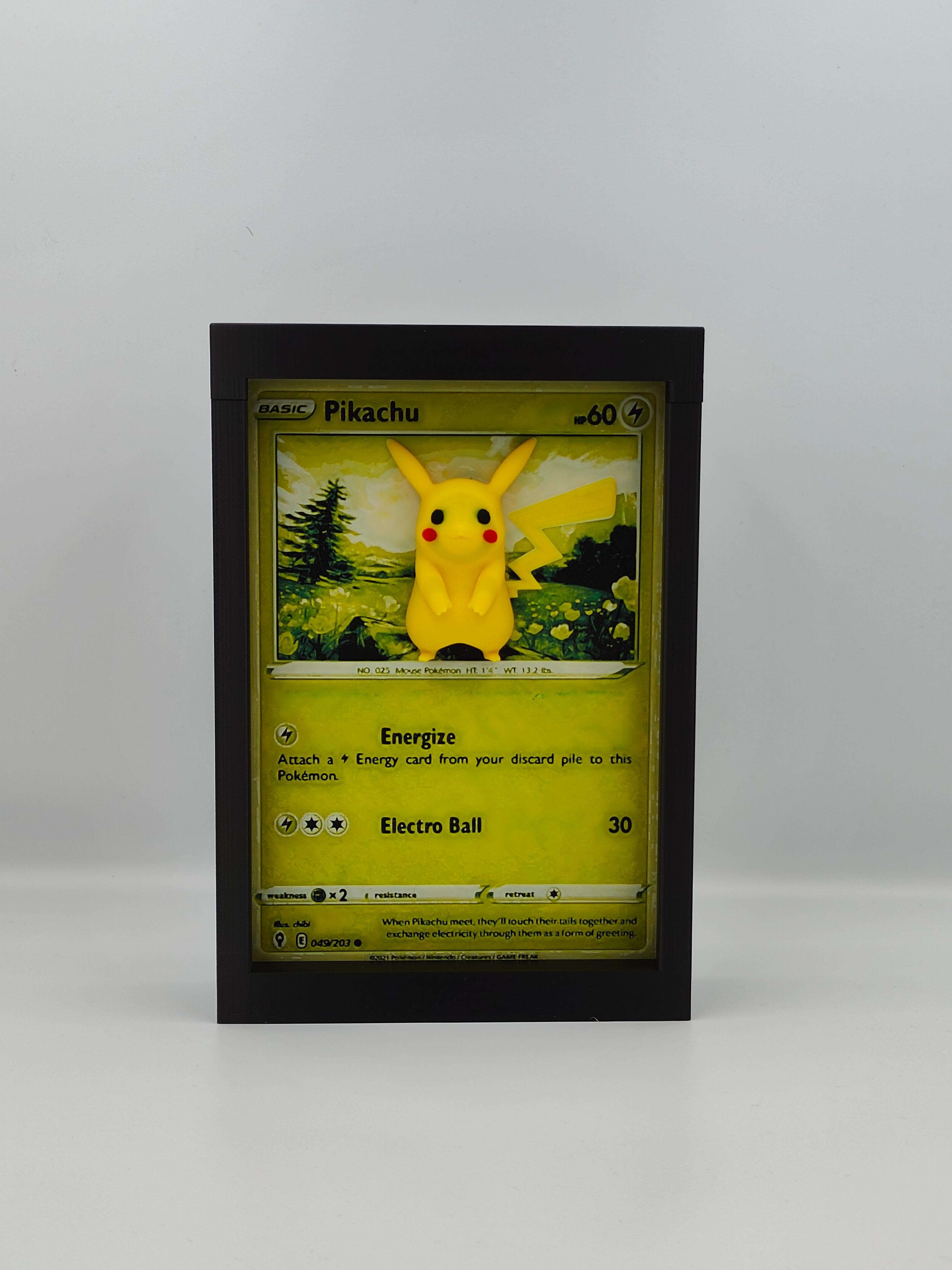 Pikachu Pokemon Card - Hueforge Wall Mountable Frame (TheCraftyMaker collab) Compatible 3d model