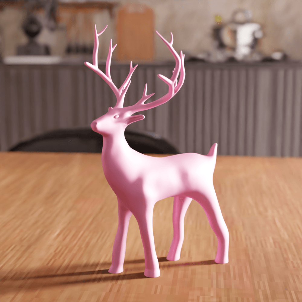 Geometric Deer Sculpture 3d model