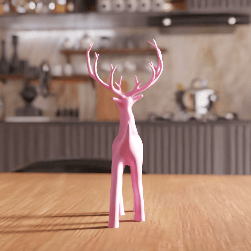Geometric Deer Sculpture 3d model