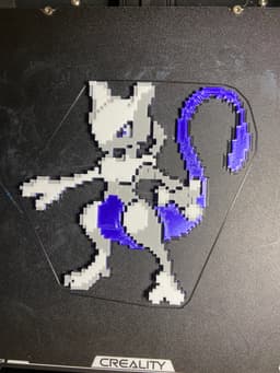 Mewtwo - Single Extruder no AMS Multicolour Pixel Art 3d model