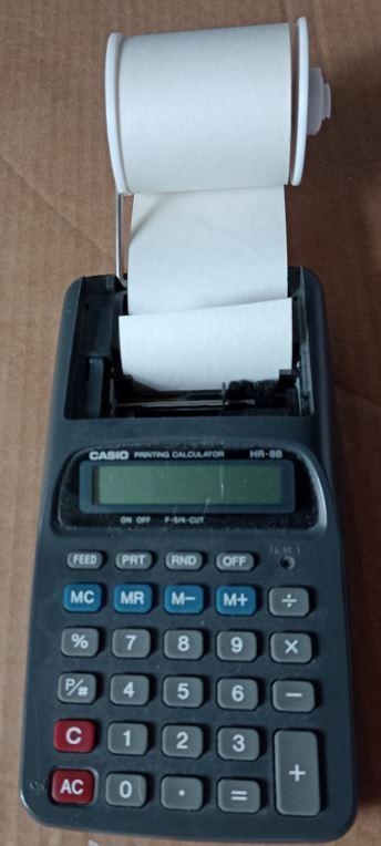 Casio HR-8B Printing calculator paper holder to spool adapter 3d model