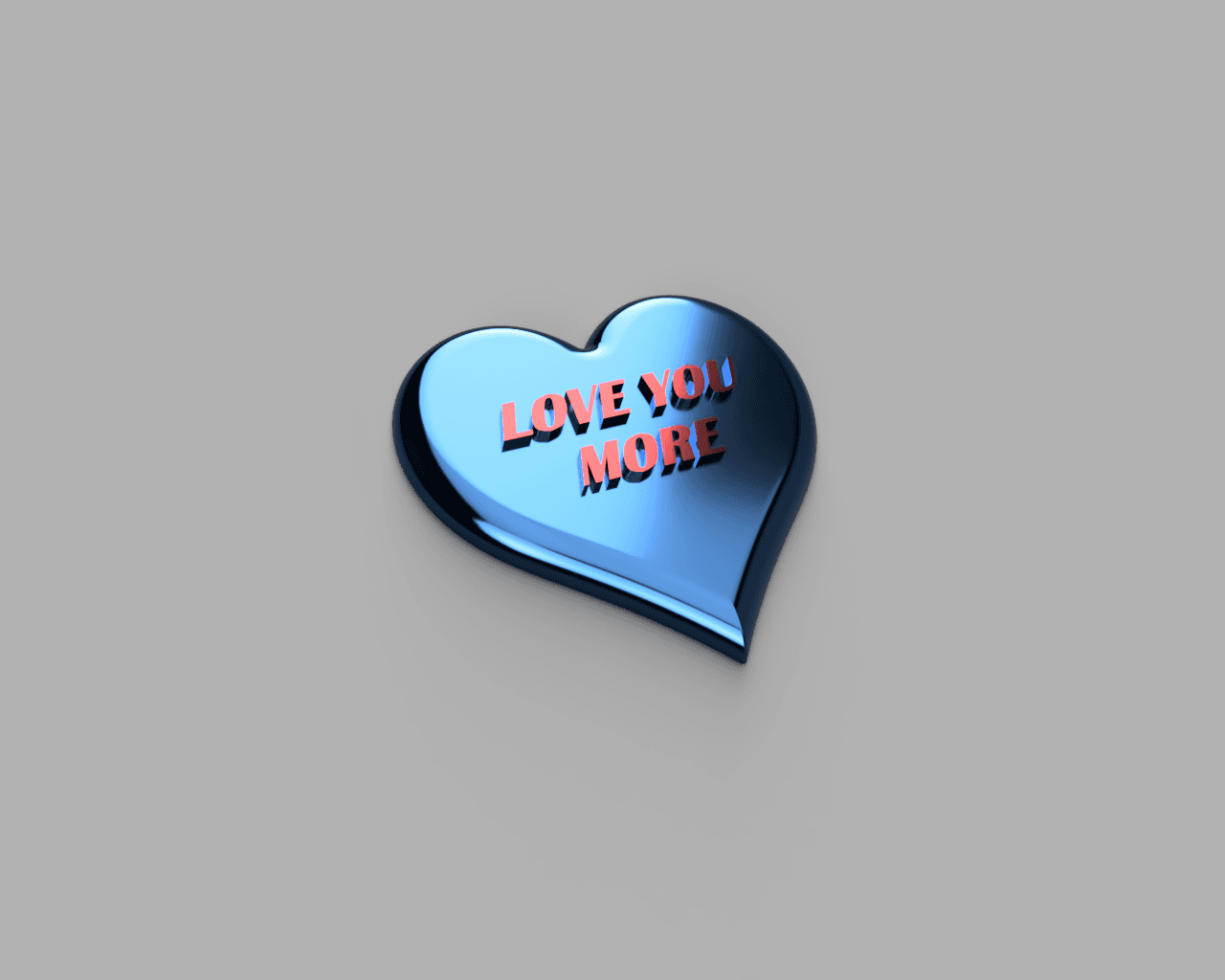 Love You More Magnetic or Hang Heart 3d model