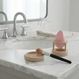 Makeup Brush Cleaner and Makeup Sponge Holder, Makeup Brush Cleaner Ring, Detachable Brush Cleaning 3d model