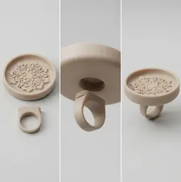 Makeup Brush Cleaner and Makeup Sponge Holder, Makeup Brush Cleaner Ring, Detachable Brush Cleaning 3d model