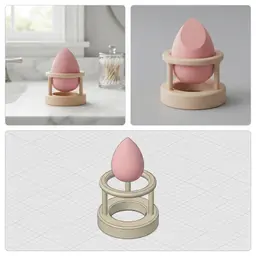 Makeup Brush Cleaner and Makeup Sponge Holder, Makeup Brush Cleaner Ring, Detachable Brush Cleaning 3d model