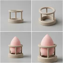 Makeup Brush Cleaner and Makeup Sponge Holder, Makeup Brush Cleaner Ring, Detachable Brush Cleaning 3d model