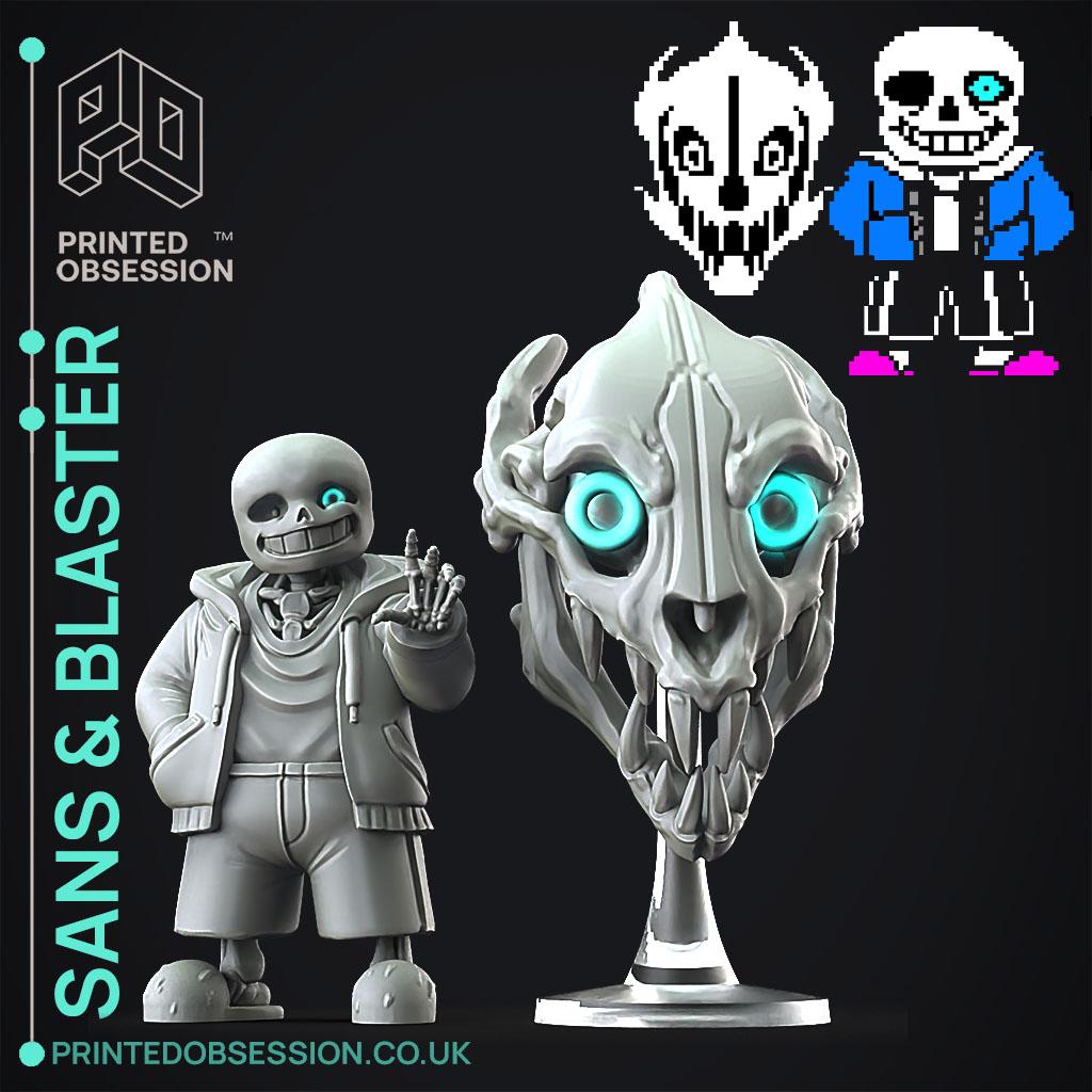 Sans & Gaster Blaster - Undertale - Fan Art 3d model