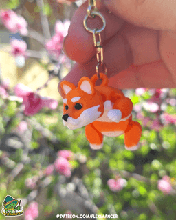 Shiba Dog | Flexi print-in-place + Keychain | Multicolor 3d model