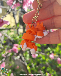 Shiba Dog | Flexi print-in-place + Keychain | Multicolor 3d model