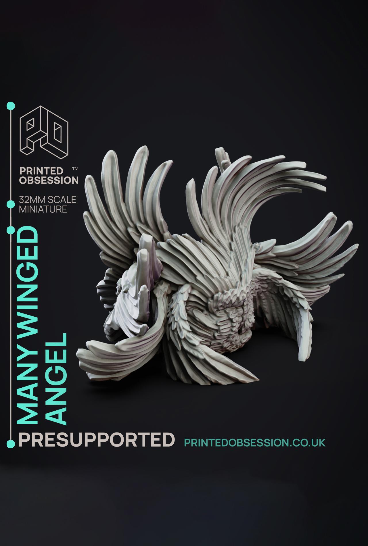 Many Wingged Angel - SCP - PRESUPPORTED - Illustrated and Stats - 32mm scale			 3d model