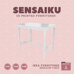 Miniature Replica 01. EKEDALEN Bar Table 47 1_2 for Miniature Dollhouse IKEA 3D Print (1:12,24,48) 3d model