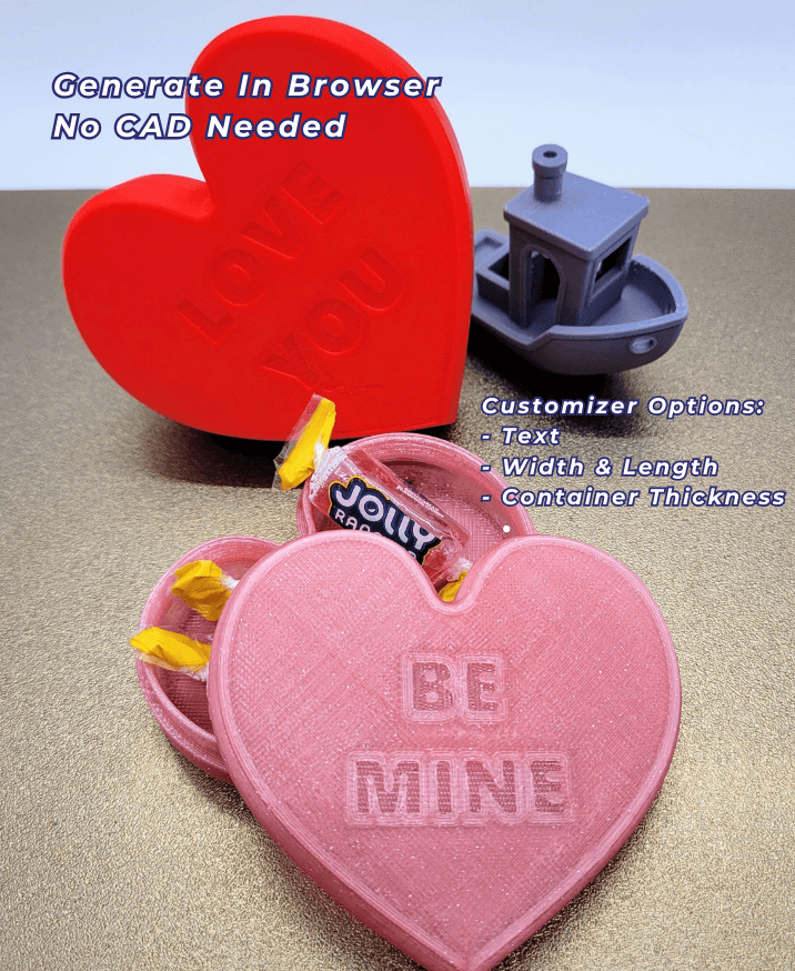 Custom Text Heart Box Generator 3d model