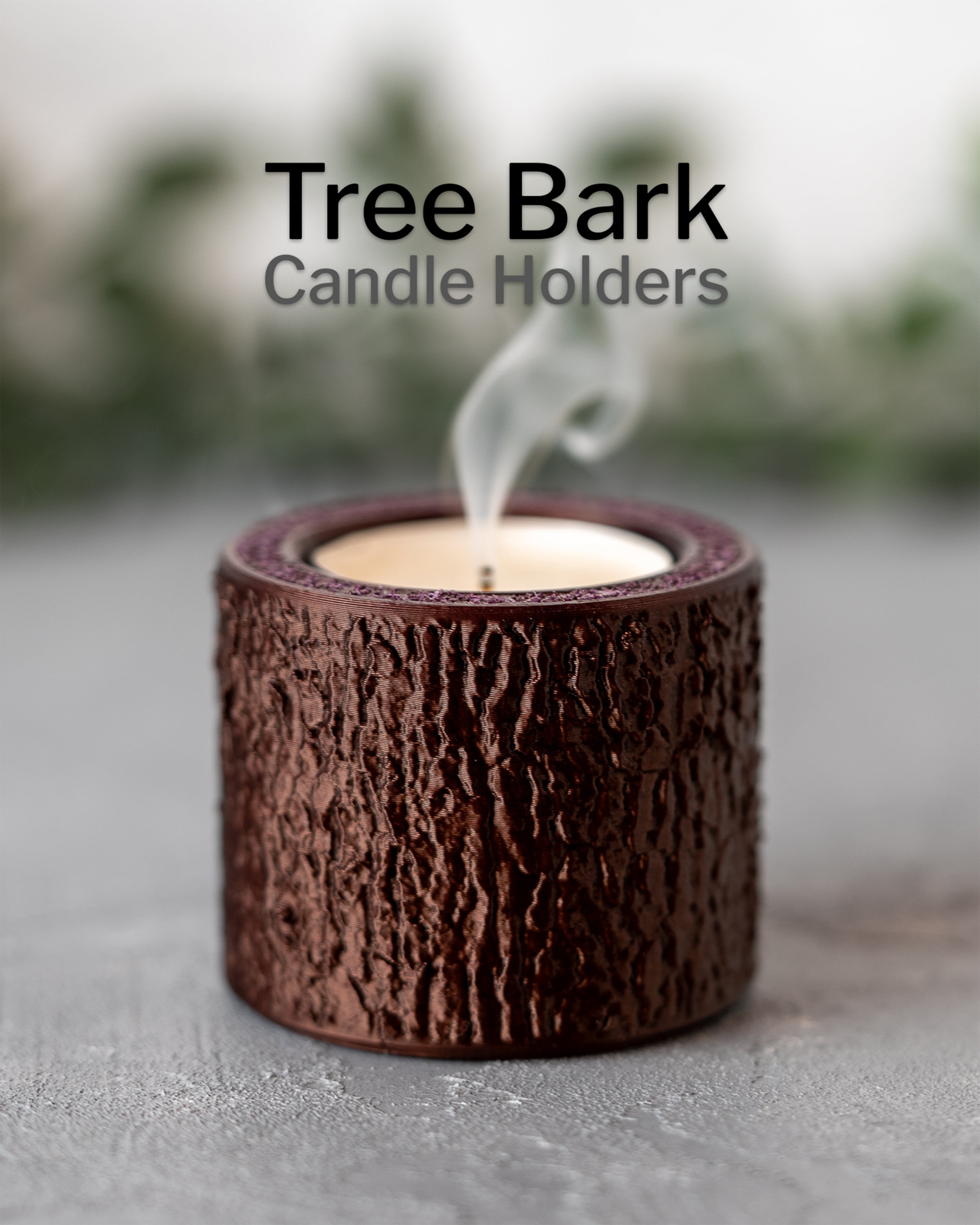 Tree Bark Candle Holders 3d model