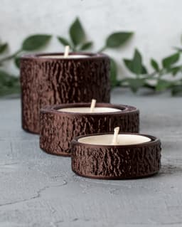 Tree Bark Candle Holders 3d model