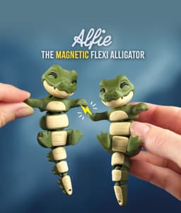 Alfie, the Flexi Alligator - Magnetic Hand-Holding Companion 3d model