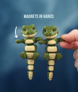 Alfie, the Flexi Alligator - Magnetic Hand-Holding Companion 3d model