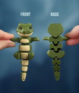 Alfie, the Flexi Alligator - Magnetic Hand-Holding Companion 3d model