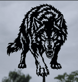 Ferocious Wolf 2D Wall Art Wildlife Decor.stl 3d model