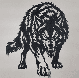 Ferocious Wolf 2D Wall Art Wildlife Decor.stl 3d model