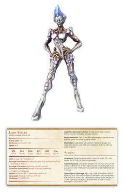 Lady Zozer - Undead Queen - PRESUPPORTED - Illustrated and Stats - 32mm scale 3d model