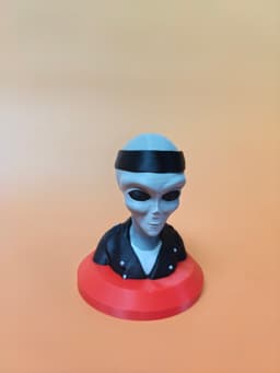 Rebel Biker Grey Alien Bust 3d model