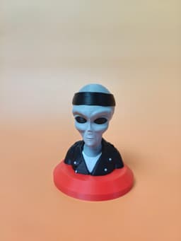 Rebel Biker Grey Alien Bust 3d model