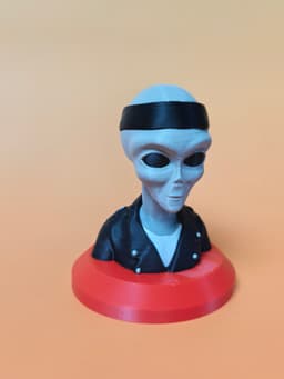 Rebel Biker Grey Alien Bust 3d model