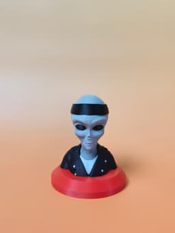 Rebel Biker Grey Alien Bust 3d model
