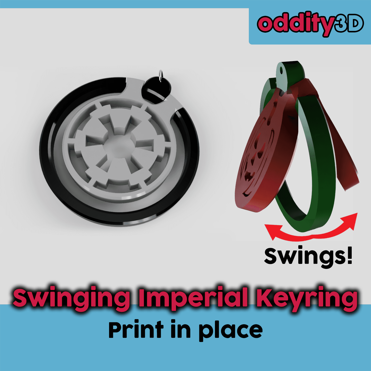 Star Wars Swinging Key Ring - Imperial 3d model