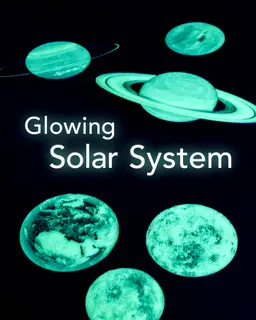 Glowing Solar System // 8 Planets + Moon Glow Filament Decals 3d model