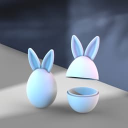 3D Easter Bunny Box & Decor, Easter Egg Gifts, Rabbit Ears, Bunny Basket, 2 files: close -open 3d model