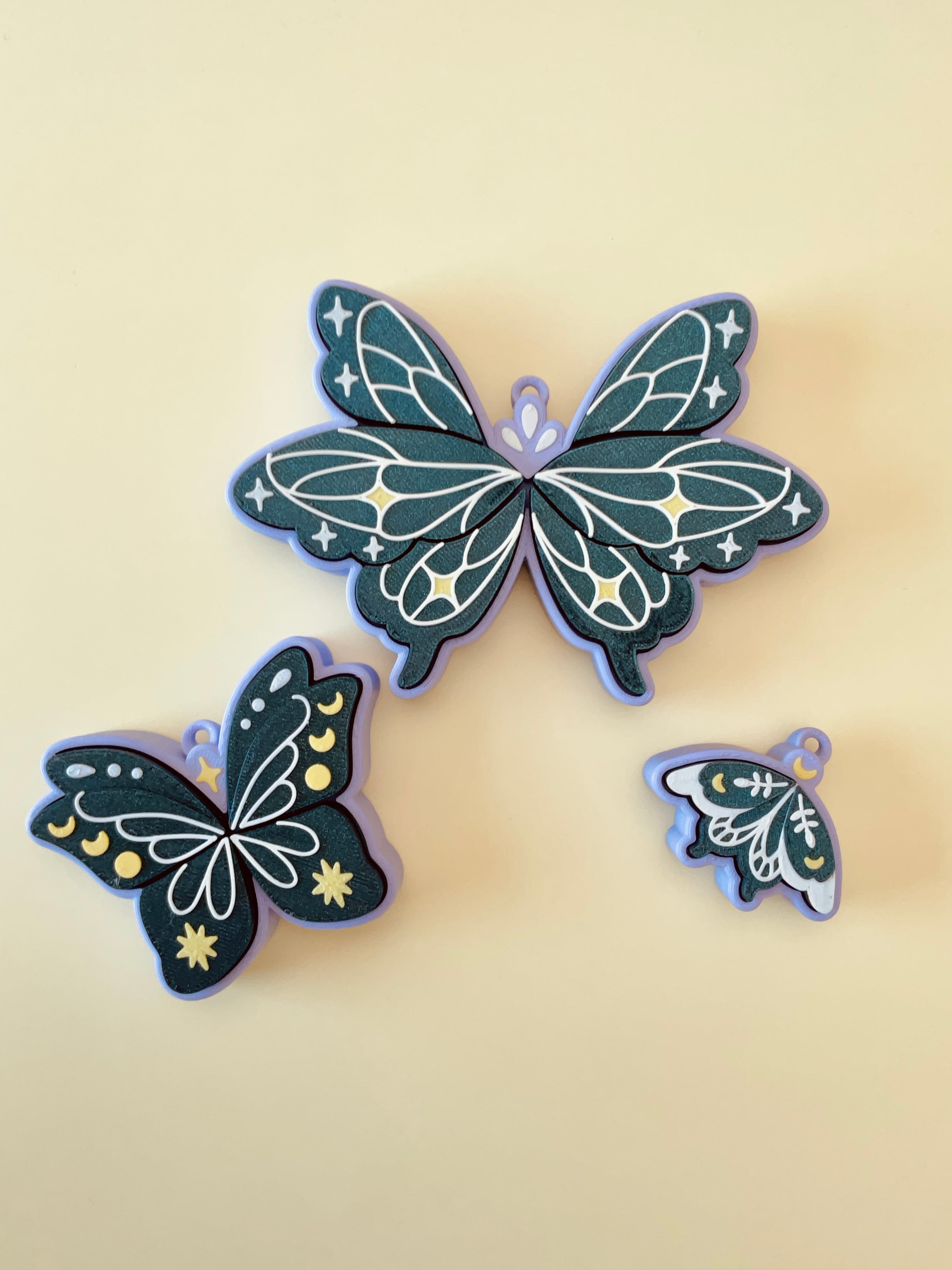 Pixie Wings Multi and Single Clicker Keychain Fidget Toy Bundle 3d model