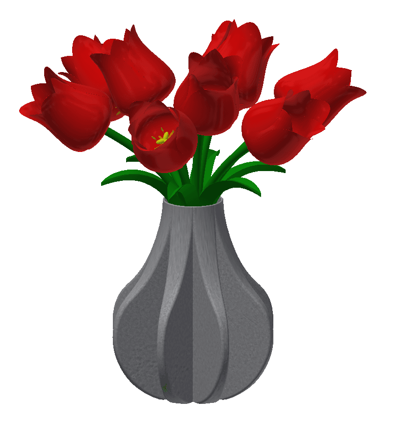 Decorative flower plant vase 3d model