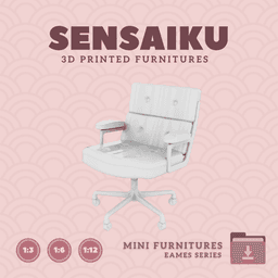 Miniature Replica Eames Executive Work Chair for Miniature Dollhouse - HErman Miller - 3D Print Inst 3d model