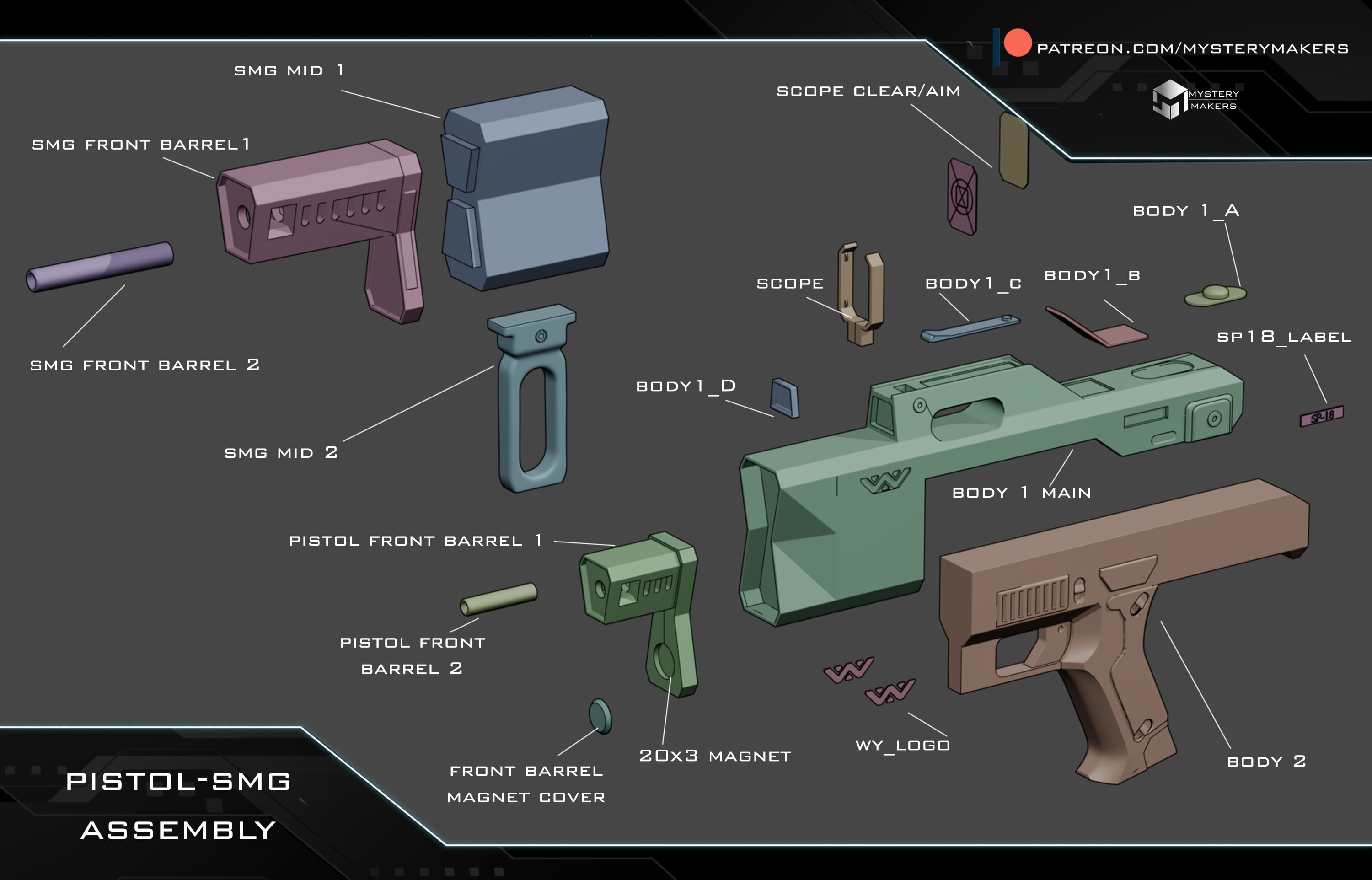 SP18 full rifle configuration 3d model
