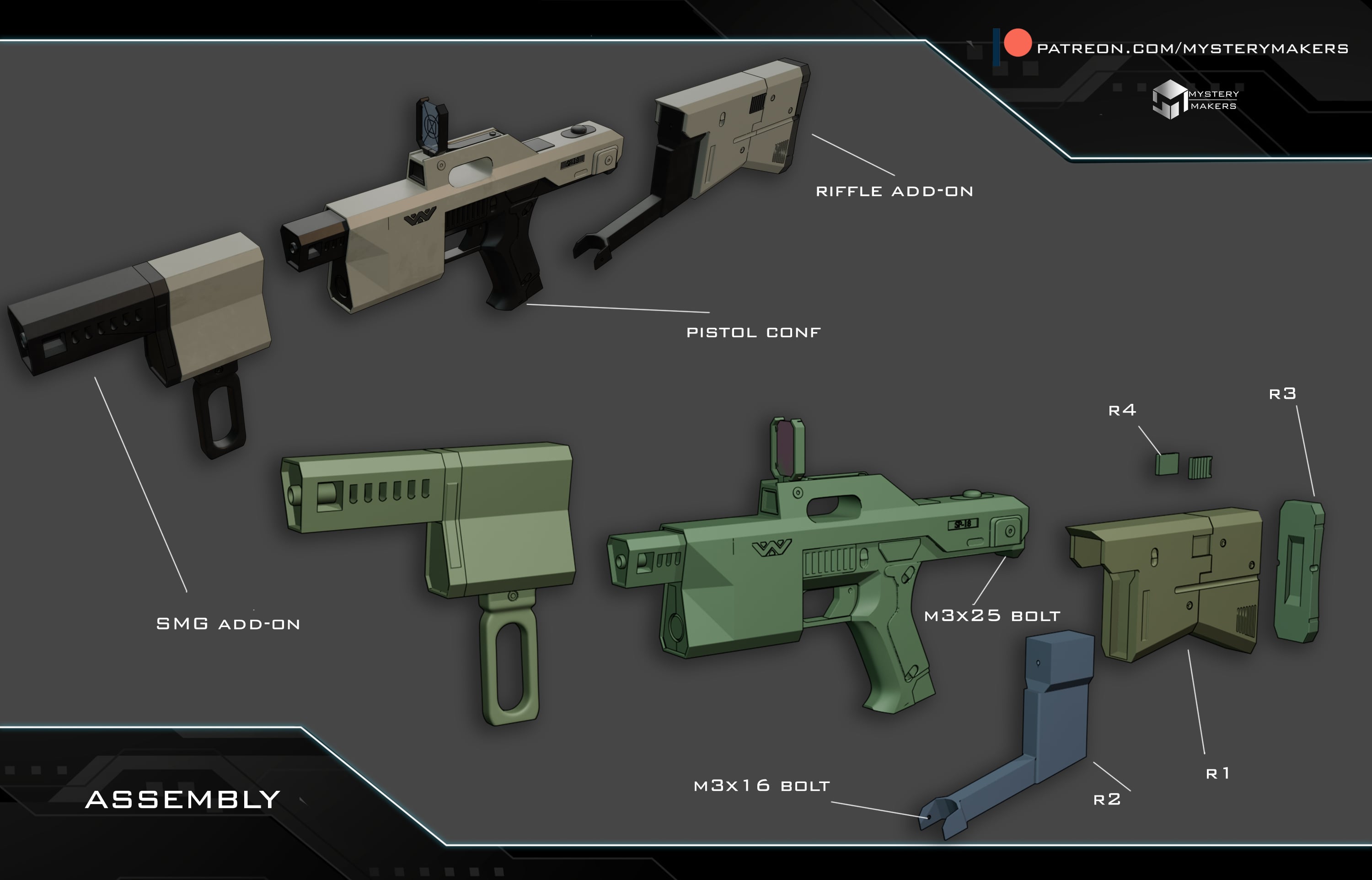 SP18 full rifle configuration 3d model