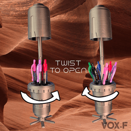 Rotating Moving Expanding Dune Sand Thumper Pen Holder Desk Accessory 3d model