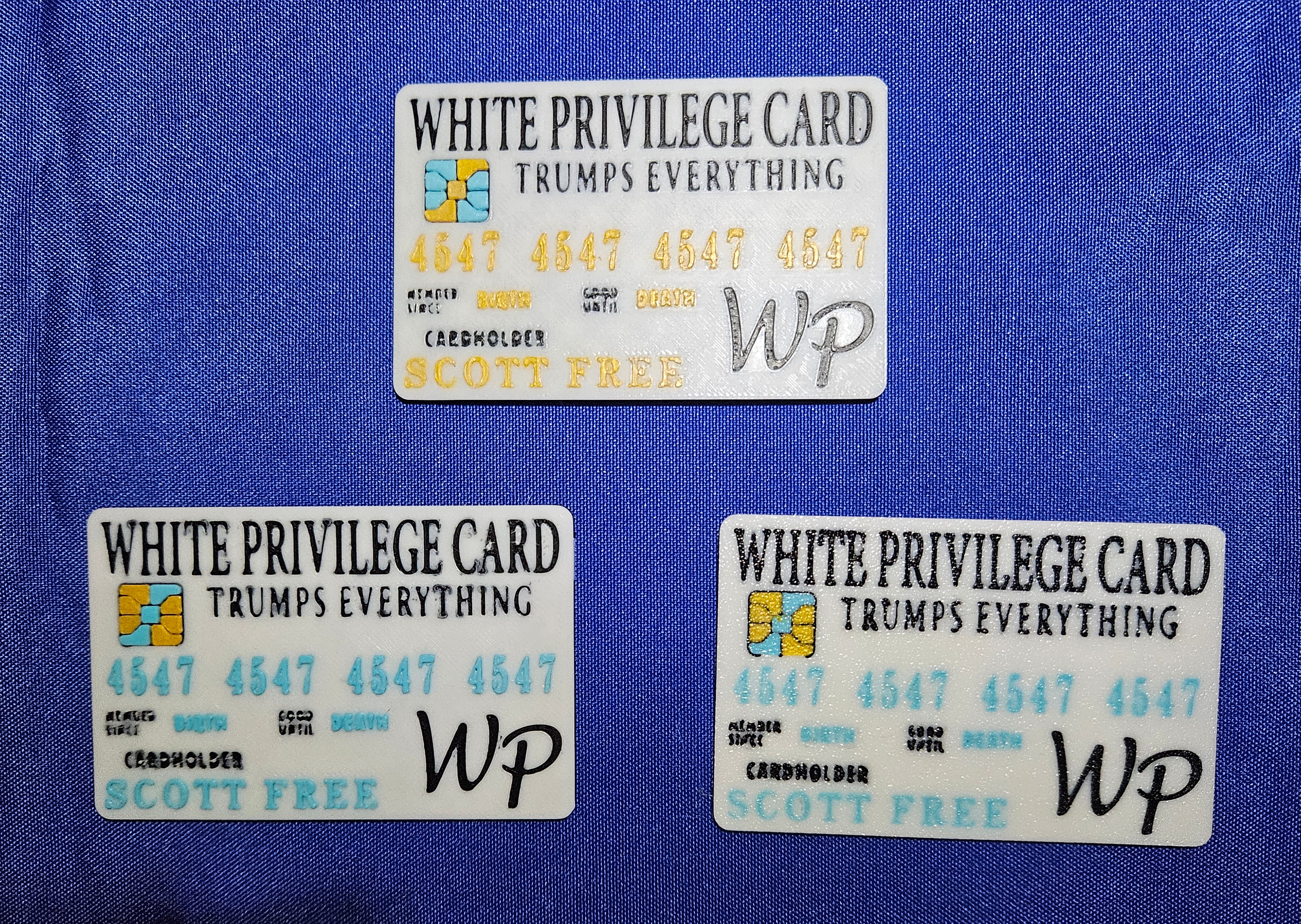 White Privilege Card Trumps Everything Satire Card 3d model