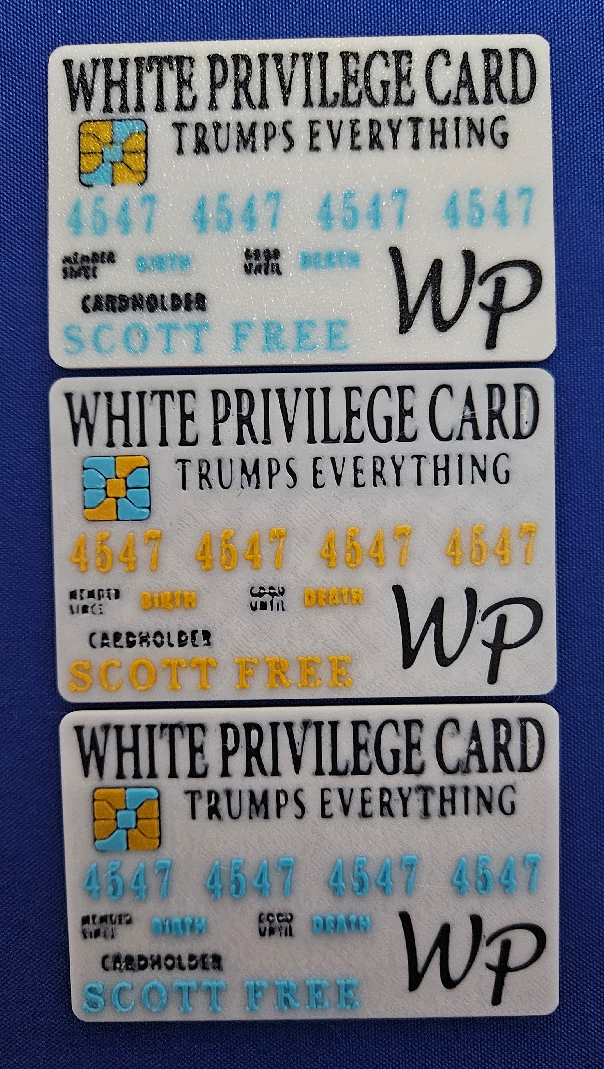 White Privilege Card Trumps Everything Satire Card 3d model