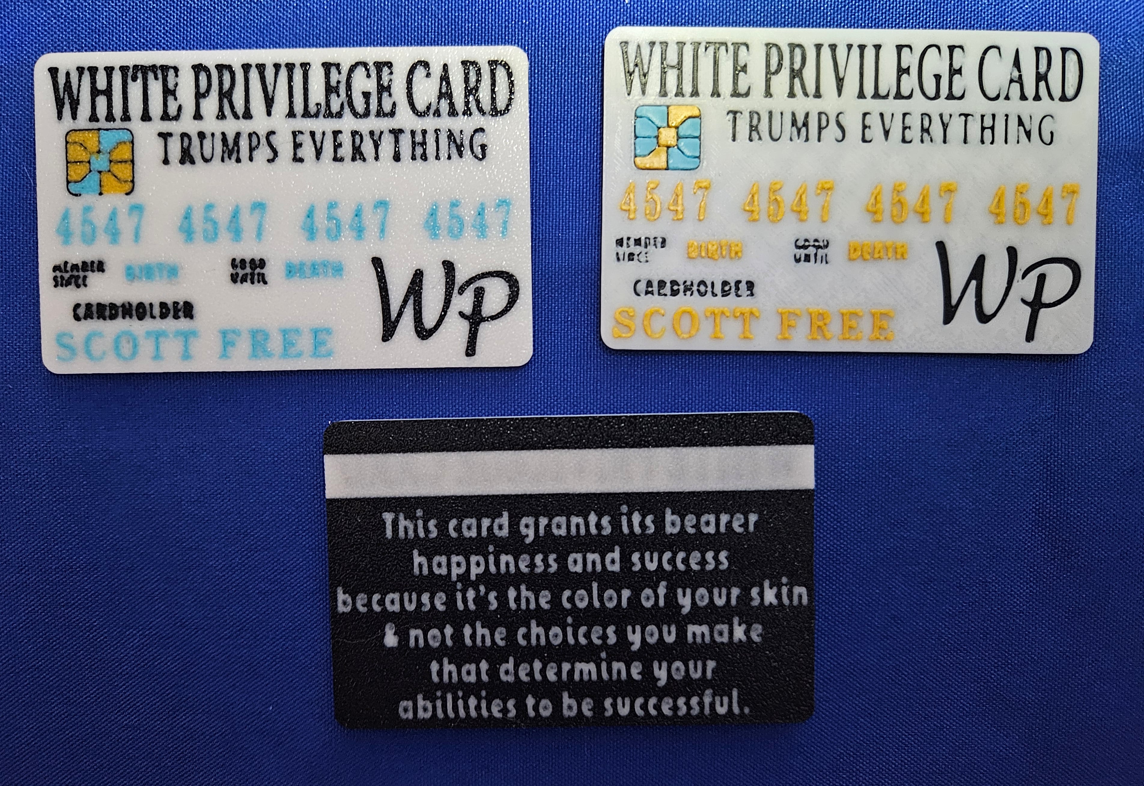 White Privilege Card Trumps Everything Satire Card 3d model