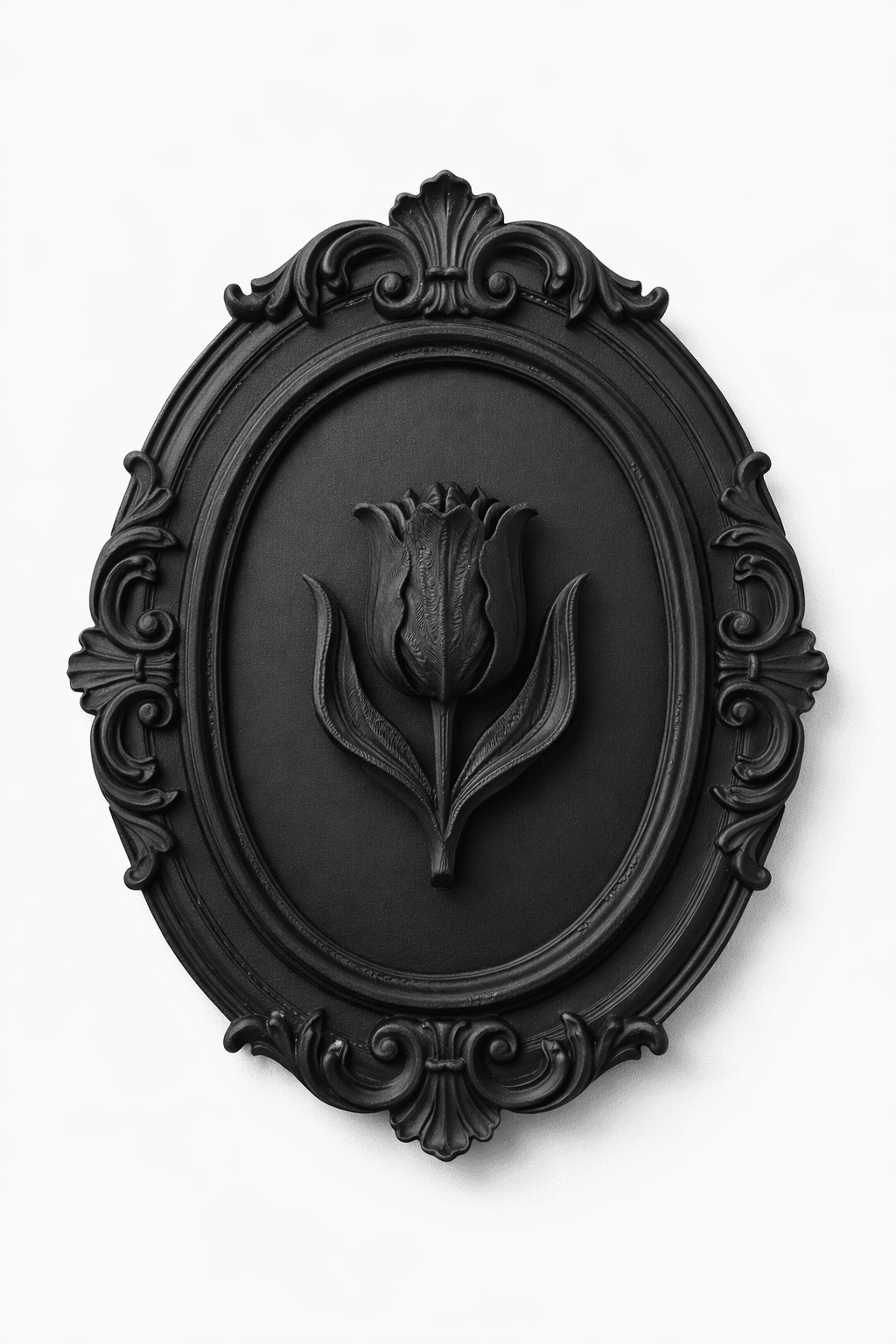 Tulip in an Ornate Oval Frame.3mf 3d model