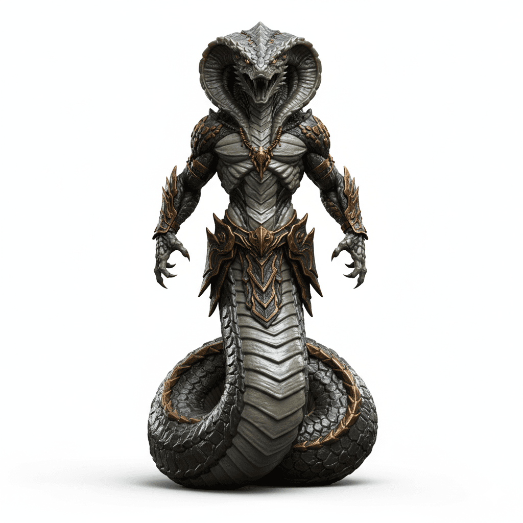 Fantasy Creature : Snake Humanoid Serpent Creature Beast 3d model